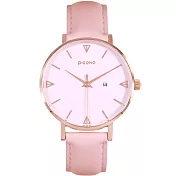 【PICONO】Amour 系列粉色真皮女錶手錶