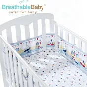 英國 BreathableBaby 透氣嬰兒床圍 全包型 (18431海洋帆船款) 海洋帆船
