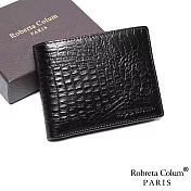 Roberta Colum - 經典鱷魚紋魅力真皮8卡2照短夾-共2色黑色