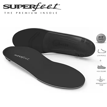 【美國SUPERfeet】健康慢跑登山健行多用途足弓DMP記憶鞋墊(黑色) C