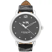 COACH 經典馬車優雅皮革手錶-黑（現貨＋預購）黑