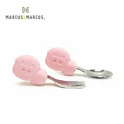 【MARCUS＆MARCUS】 動物樂園寶寶手握訓練叉匙-粉紅豬(粉)