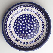 波蘭陶 藏青小卉系列 圓形深餐盤 22.2cm 波蘭手工製