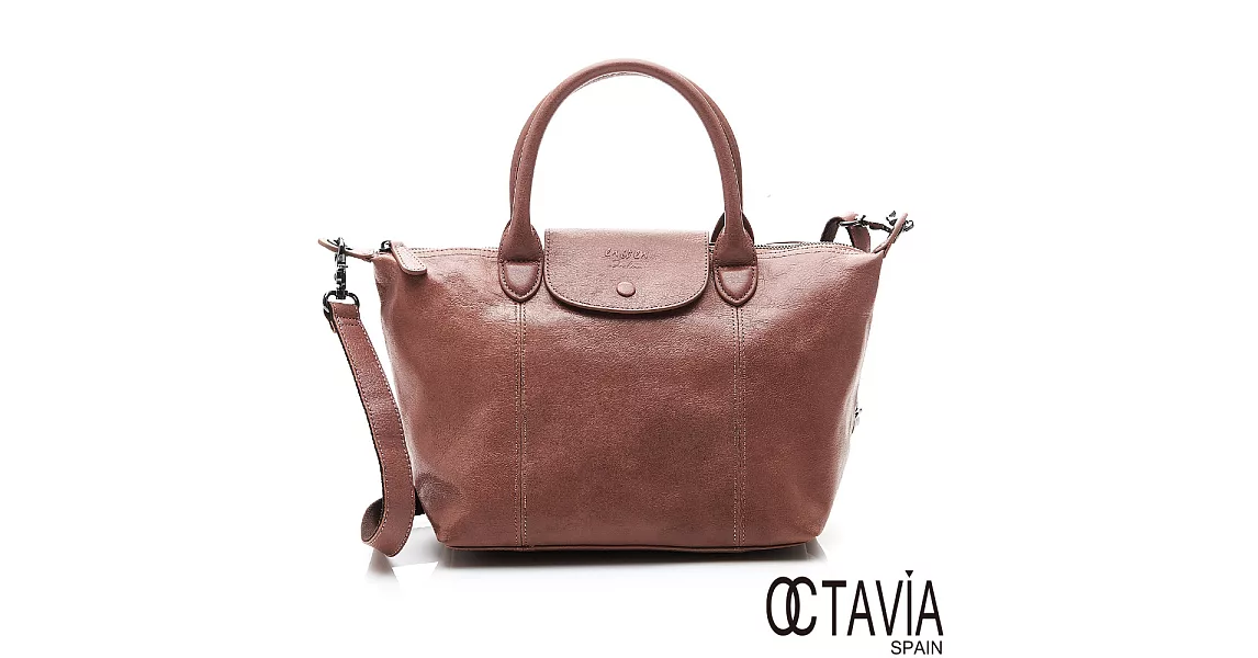 OCTAVIA 8 真皮 - 恩雅 法式羊皮水餃軟包(小) - 蜜糖棕