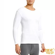 【宜而爽】時尚經典型男舒適厚棉圓領衛生衣~2件組M白色