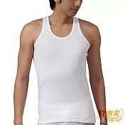 【宜而爽】時尚簡約羅紋型男短袖背心4 件組M白色