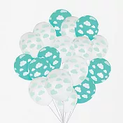 法國My Little Day 雲朵圖案派對氣球-綠白色100入組