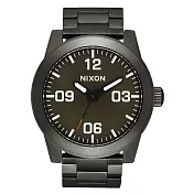 NIXON CORPORAL SS 曠野風潮時尚運動腕錶-鐵灰X綠