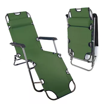 TreeWalker 單人三段式躺椅(露營床)-軍綠色