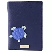 KATE SPADE 防刮皮革立體烏龜護照夾-藍紫（現貨＋預購）藍紫