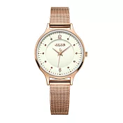 JULIUS聚利時 星夜之謎雙錶盤米蘭錶帶腕錶-二色/30mm玫瑰金X米色
