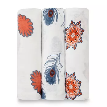 美國aden+anais新生兒絲柔(竹纖維)包巾3入-蘋果系列AA9201