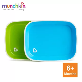 munchkin滿趣健-防滑餐盤2入-綠/藍