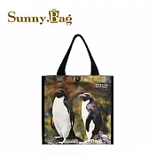Sunny Bag x 林鴻兒-James Lin 方型時尚多功能提袋(小)-馬可羅尼企鵝 Macaroni penguins