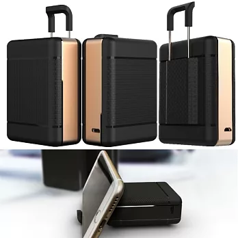 POLYBATT 三洋電芯 行李箱造型款 7900mAh 行動電源(可當手機支架)黑金