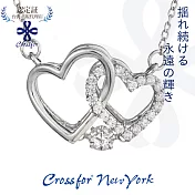 正版日本原裝【Crossfor New York】項鍊【Pure Heart純潔的心】純銀懸浮閃動項鍊
