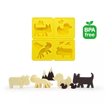 eeeek 艾克魔塊 可愛動物造型模組-可愛寵物(黃)-兩入組