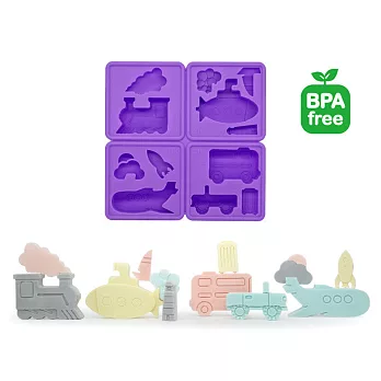 eeeek 艾克魔塊 可愛動物造型模組-交通工具(紫)-兩入組