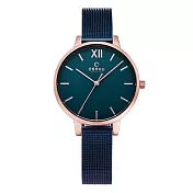 OBAKU 現代兼具經典羅馬數字女性腕錶-藍-V209LXVLML