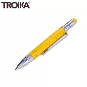 德國TROIKA＂短版＂5合1 隨身多功能工程筆原子筆工具筆PIP25系列(多用途：觸控筆/起子/尺/圓珠筆 ) 黃色