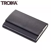 德國TROIKA防盜防RFID防NFC感應信用卡夾CCC05/BK(外/質感皮革;內/不鏽鋼硬盒設計;磁扣開關)