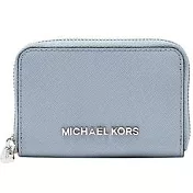 MICHAEL KORS 防刮皮革卡片零錢包-水藍（現貨+預購）水藍