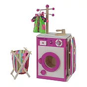 【howa 德國木製玩具】每天都要香香的|木製玩具洗衣機可愛桃紅