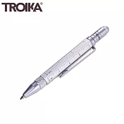 (短版)德國TROIKA多功能工具筆變形筆PIP25(電容式觸控筆/量尺/十字一字起子)隨身原子筆圓珠筆-銀色 銀色