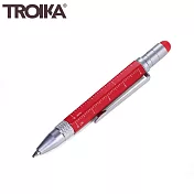 (短版)德國TROIKA多功能工具筆變形筆PIP25(電容式觸控筆/量尺/十字一字起子)隨身原子筆圓珠筆-紅色 紅色