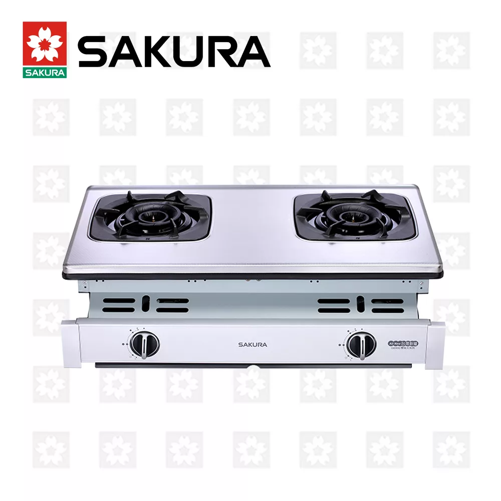 【櫻花牌】二口雙炫火珍珠壓紋嵌入爐 G-6900S (天然瓦斯)限北北基桃中高配送
