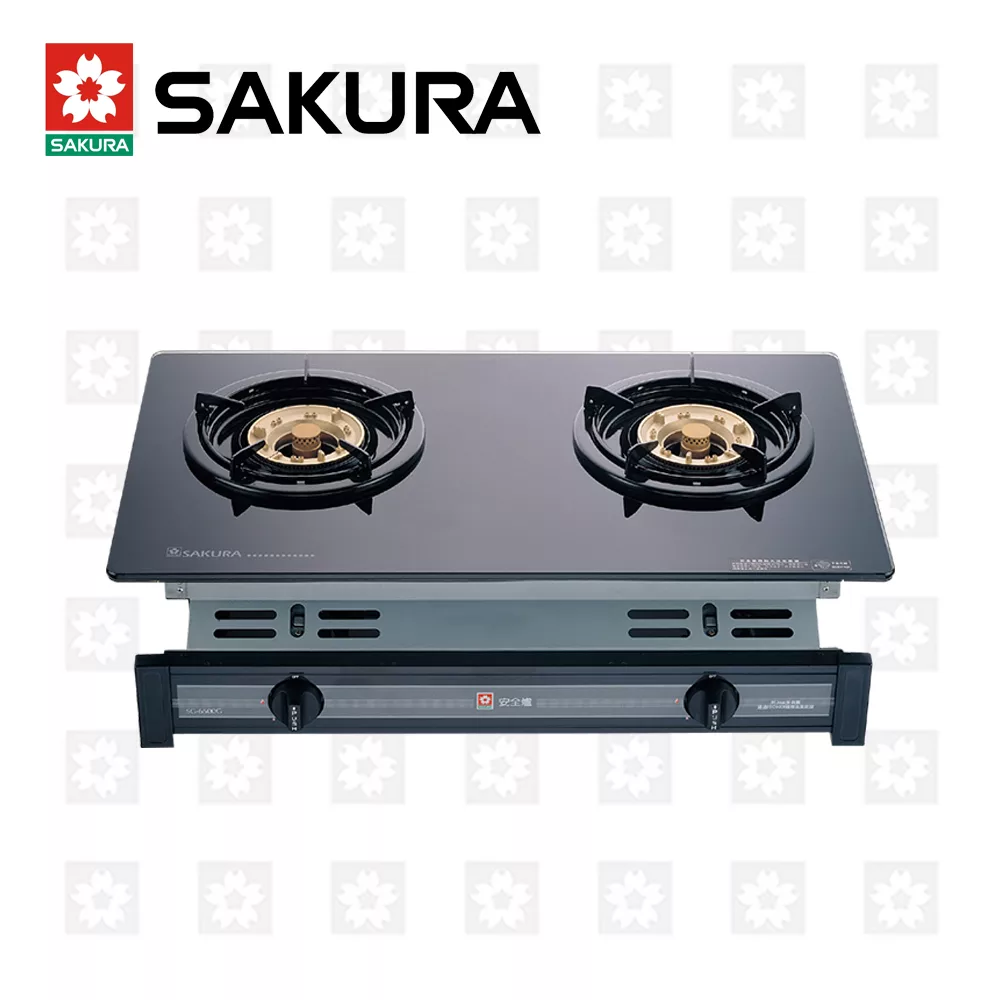 【櫻花牌】兩口玻璃面板嵌入爐 G-6500KG (天然瓦斯)限北北基桃中高配送