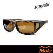 MOLA摩拉時尚偏光太陽眼鏡 套鏡 UV400 男女 近視/老花可戴-3620Dbb