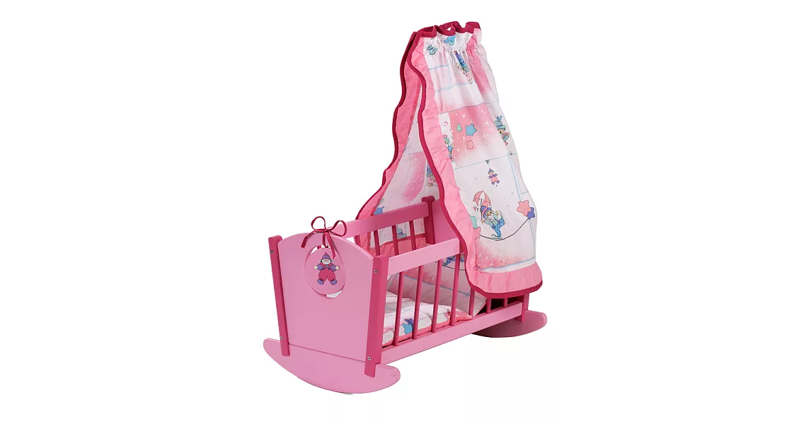 【howa 德國木製玩具】咕唧咕唧乖乖睡|木製娃娃搖籃公主粉