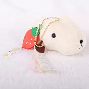 Kapibarasan 水豚君系列懷特小姐草莓絨毛吊飾