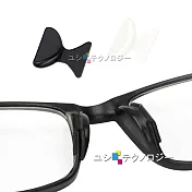 太陽眼鏡 膠框眼鏡專用超柔軟防滑鼻墊貼 眼鏡止滑鼻墊 加高鼻托 (三對6入)_M-(黑)1.8mm