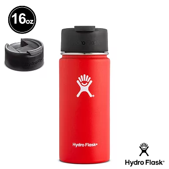 Hydro Flask 473ml 咖啡蓋寬口保溫鋼瓶熔岩紅