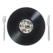 黑膠唱片造型餐墊/桌墊(1片入)耳機狗插畫