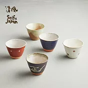 有種創意 - 日本美濃燒 - 古窯釉彩陶杯 - 禮盒組 (5件式) - 230ml