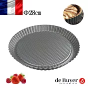 法國【de Buyer】畢耶烘焙『不沾烘焙系列』圓形波浪邊水果塔模28cm