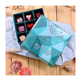 【巧克力雲莊】海洋微風禮盒9入-限量純手工含餡巧克力