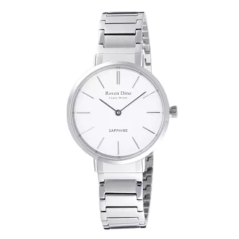 Roven Dino羅梵迪諾 典雅時尚細緻女錶-銀X白-RD6068S-336WL