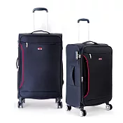 DF travel - 說走就走！休閒輕旅布面20+24吋2件組行李箱-共2色黑色