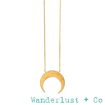 Wanderlust+Co 澳洲品牌 金色天蠍座項鍊 鑲鑽新月項鍊 SCORPIO