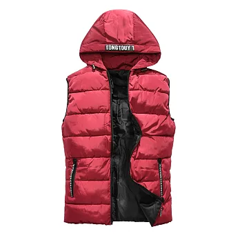 BuyGlasses 字母吊飾拉鍊抽繩背心 BTWN4083L紅