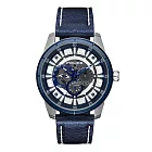 OLICE 潮流光速多功能腕錶-鋼色X藍色-15410JSTBL-04