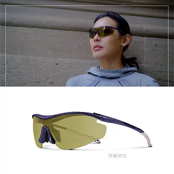 『專業運動』Siraya 運動太陽眼鏡-網球系列(綠色鏡片)抗UV 戶外 德國蔡司 ZETA亮紫拼白