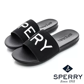 SPERRY 輕量化超彈力舒適字母拖鞋(男)-黑US10黑色