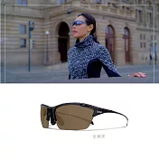 『專業運動』Siraya ALPHA 德國蔡司 抗UV 運動太陽眼鏡-釣魚、跑步系列(棕色鏡片) 金蔥黑