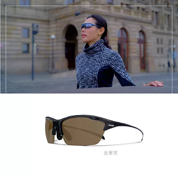 『專業運動』Siraya ALPHA 德國蔡司 抗UV 運動太陽眼鏡-釣魚、跑步系列(棕色鏡片) 金蔥黑