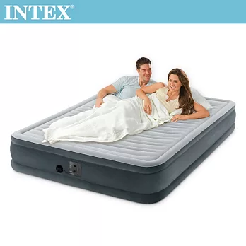 【INTEX】豪華型橫條內建電動幫浦充氣床-雙人加大-寬152cm(67769)